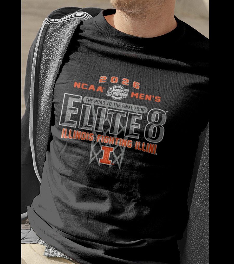 2026 NCAA Men's March Madness Elite 8 Illinois Fighting Illini Final Four Road T-Shirt