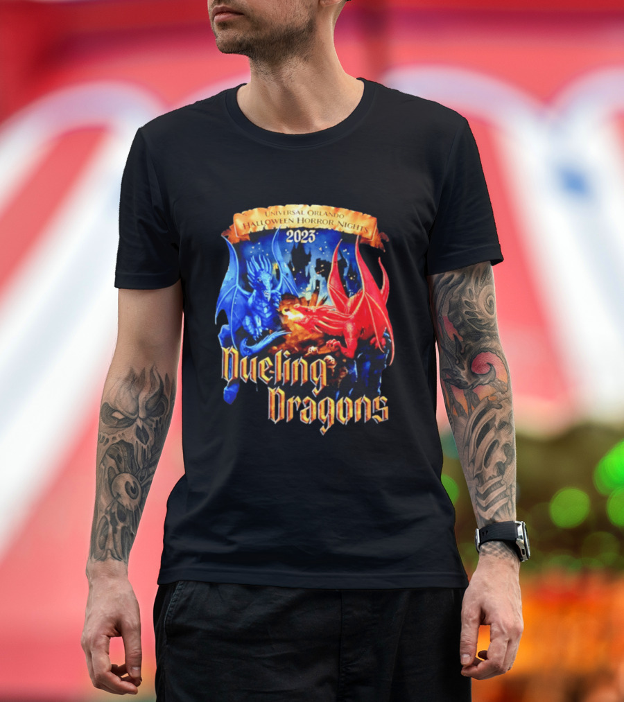 Universal Orlando Halloween Horror Nights 2023 Dueling Dragons T-Shirt