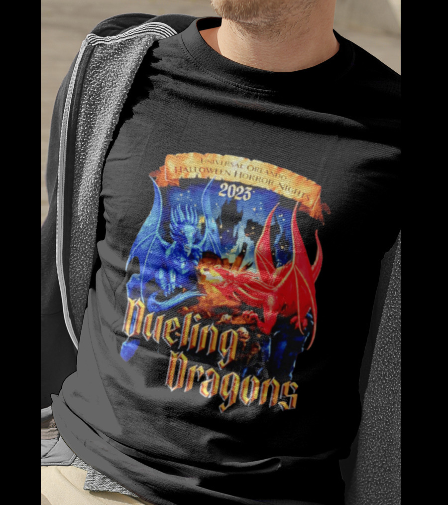 Universal Orlando Halloween Horror Nights 2023 Dueling Dragons T-Shirt