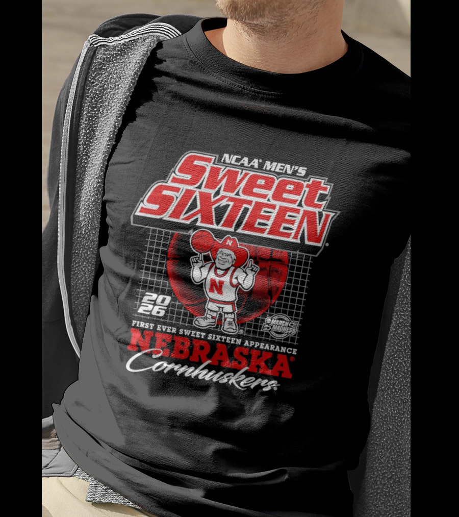 Nebraska Cornhuskers NCAA Men's Sweet Sixteen 2026 First Ever Appearance T-Shirt