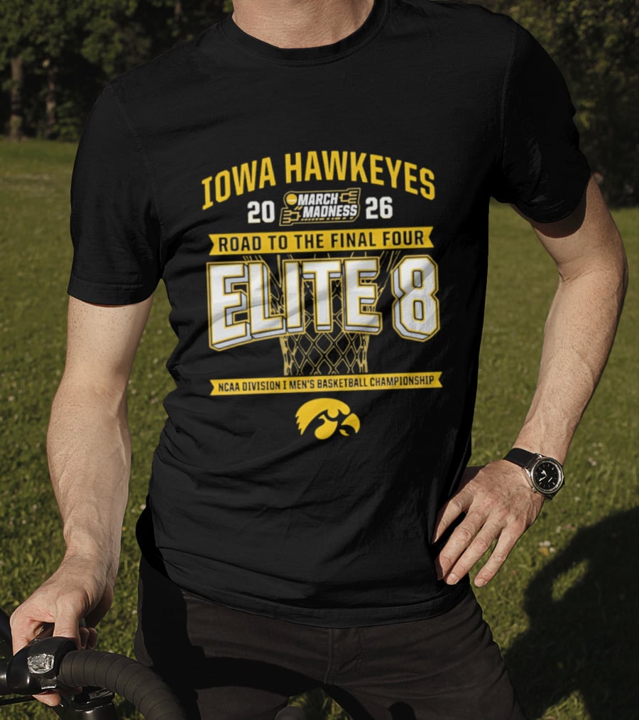 Iowa Hawkeyes 2026 March Madness Road To Final Four Elite 8 NCAA Men's Basketball Championship T-Shirt