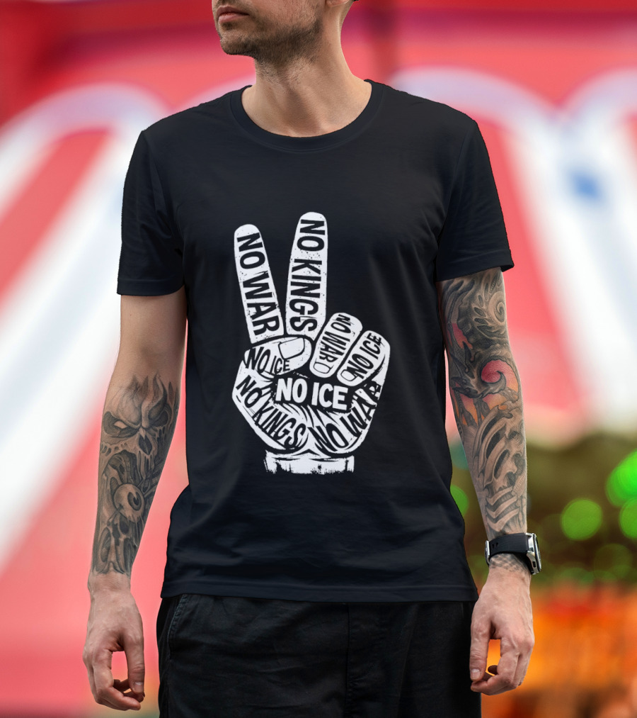 No War No Ice No Kings Peace Hand Sign T-Shirt