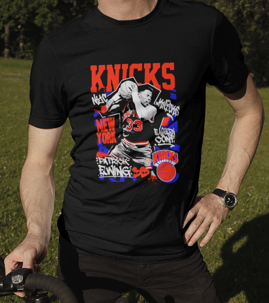 Patrick Ewing New York Knicks Iconic Dunk 33 Legends T-Shirt