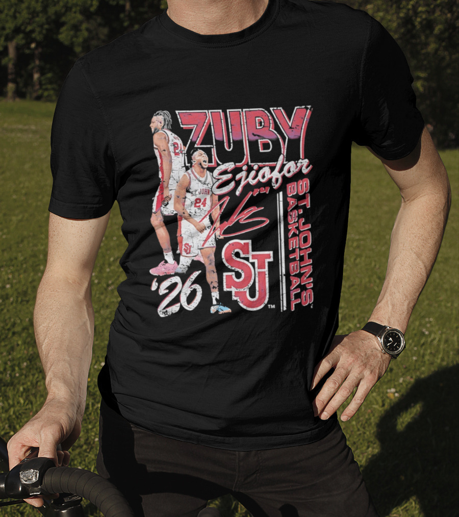 Zuby Ejiofor St. John's Basketball 26 SJ Red Storm 90s T-Shirt