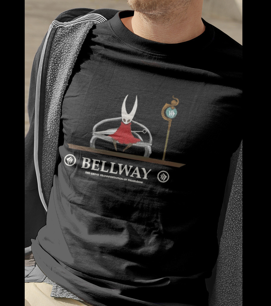 Silksong Bellway The Great Transportation Of Pharloom Hollow Knight Hornet Sitting Bench T-Shirt