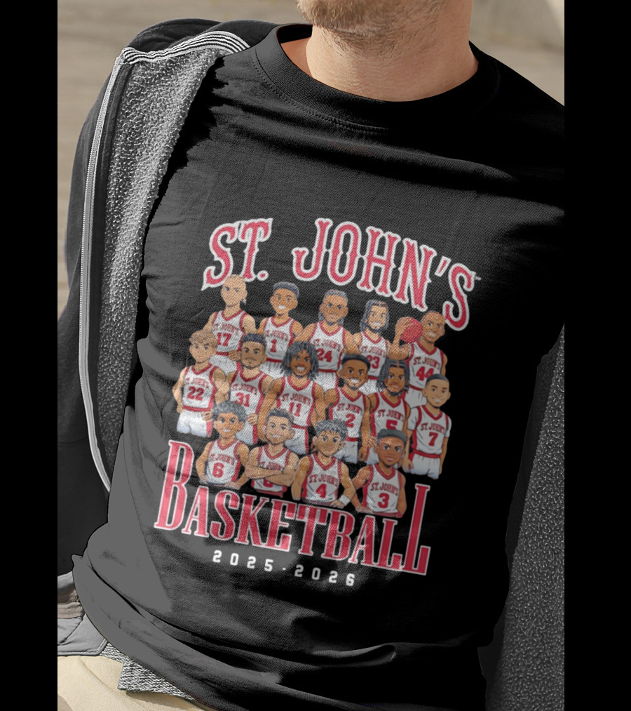 St. John's Basketball 2025 2026 Team Caricature T-Shirt