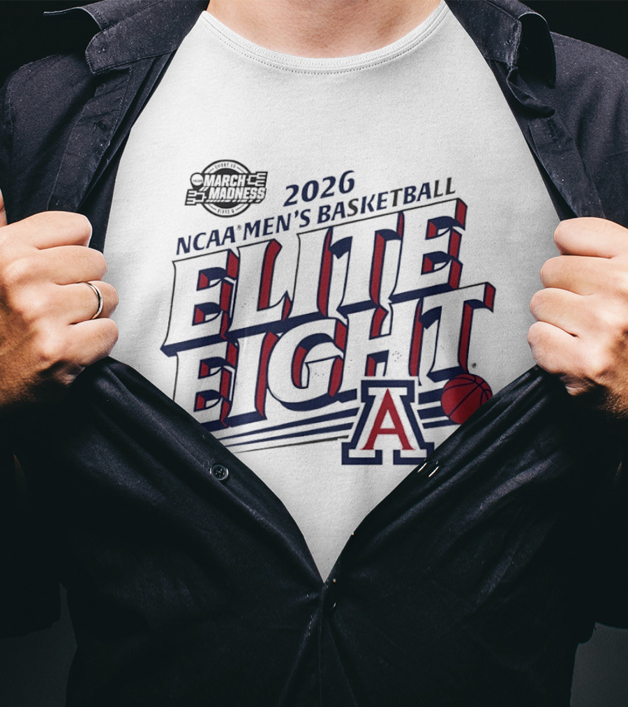 Arizona Wildcats 2026 NCAA Men's Basketball March Madness Elite Eight T-Shirt