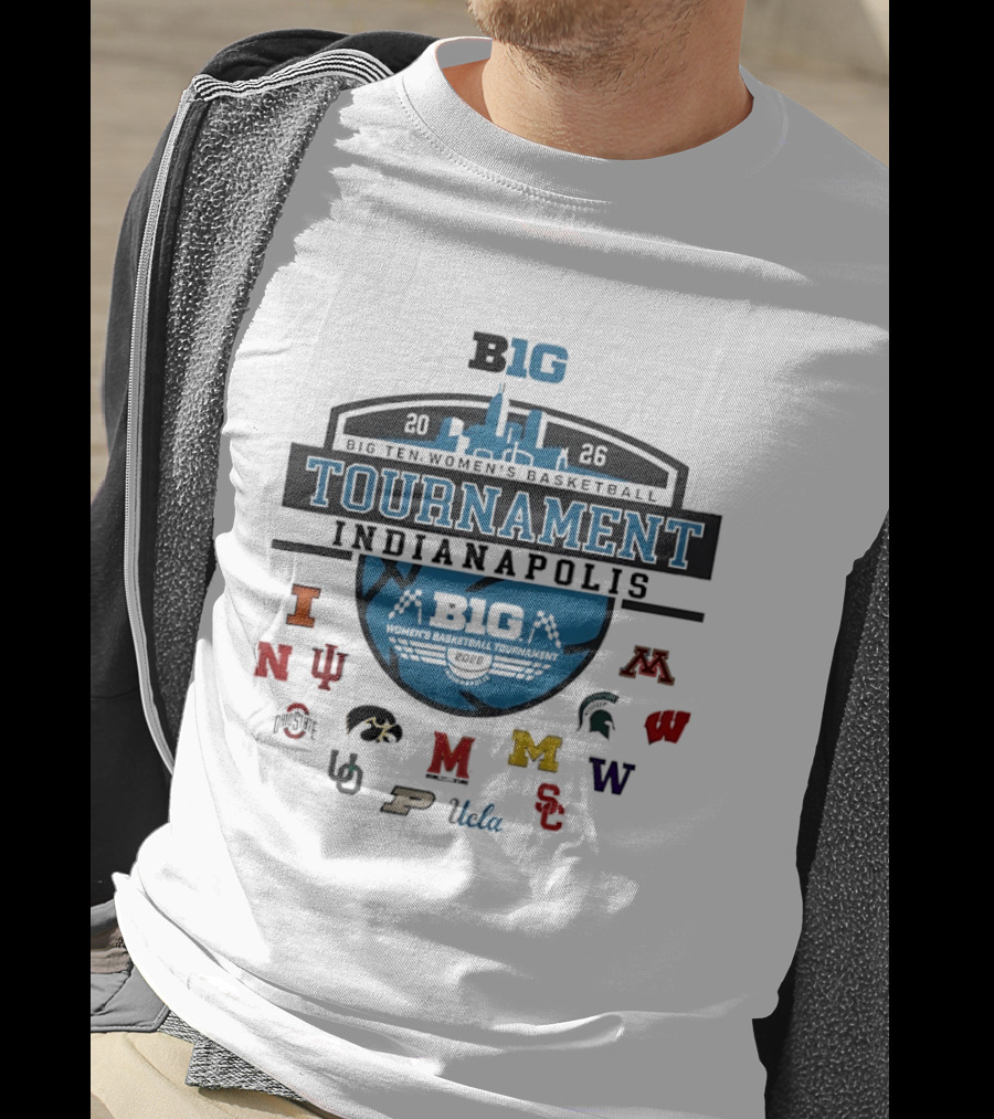 Big Ten 2026 Women's Basketball Tournament Indianapolis Team Logos T-Shirt