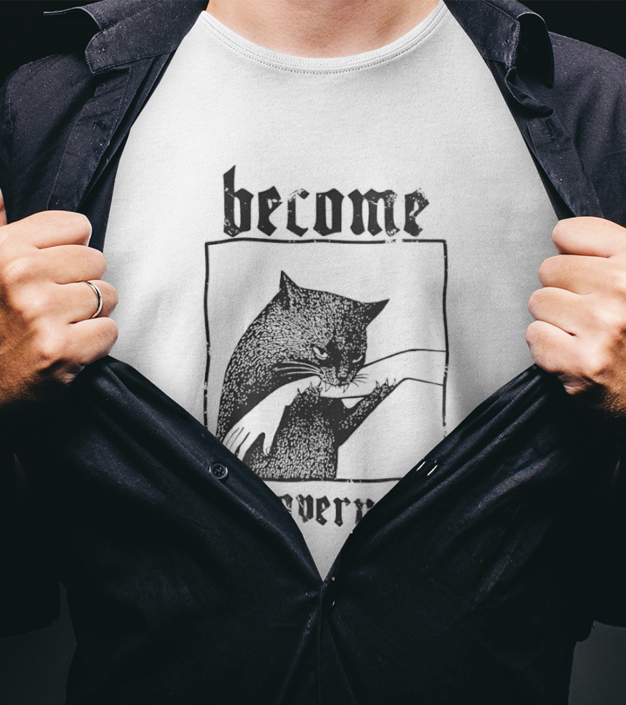 Become Ungovernable Black Cat Bit Hand T-Shirt