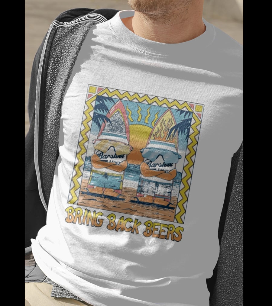 Barstool Surfer Gnomes Bring Back Beers Beach Scene T-Shirt