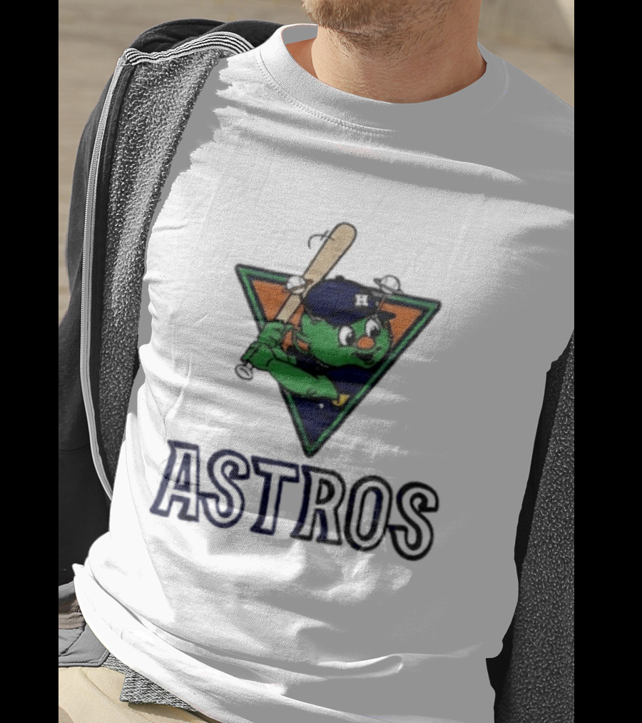 Astros Orbit Baseball Character Triangular Backdrop Homage T-Shirt