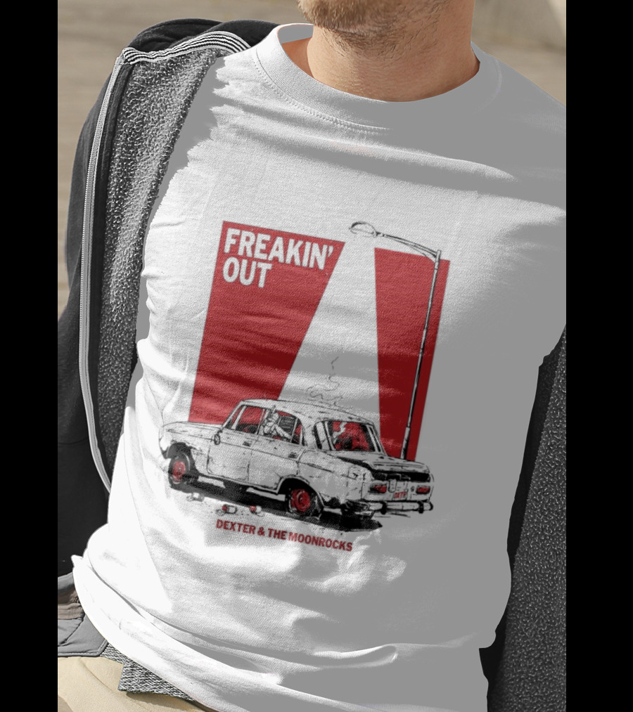 Dexter And The Moonrocks Freakin' Out Tour Car Under Red Light With Smoke T-Shirt