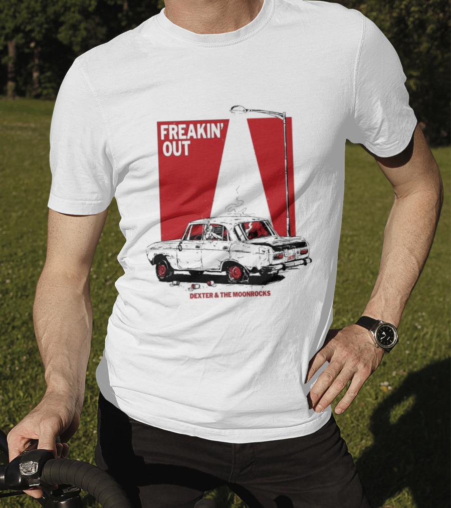 Dexter And The Moonrocks Freakin' Out Tour Car Under Red Light With Smoke T-Shirt