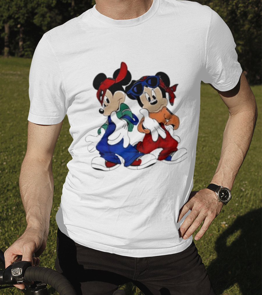 Mickey Minnie Mouse Hip Hop Style Outfits Vintage Look T-Shirt