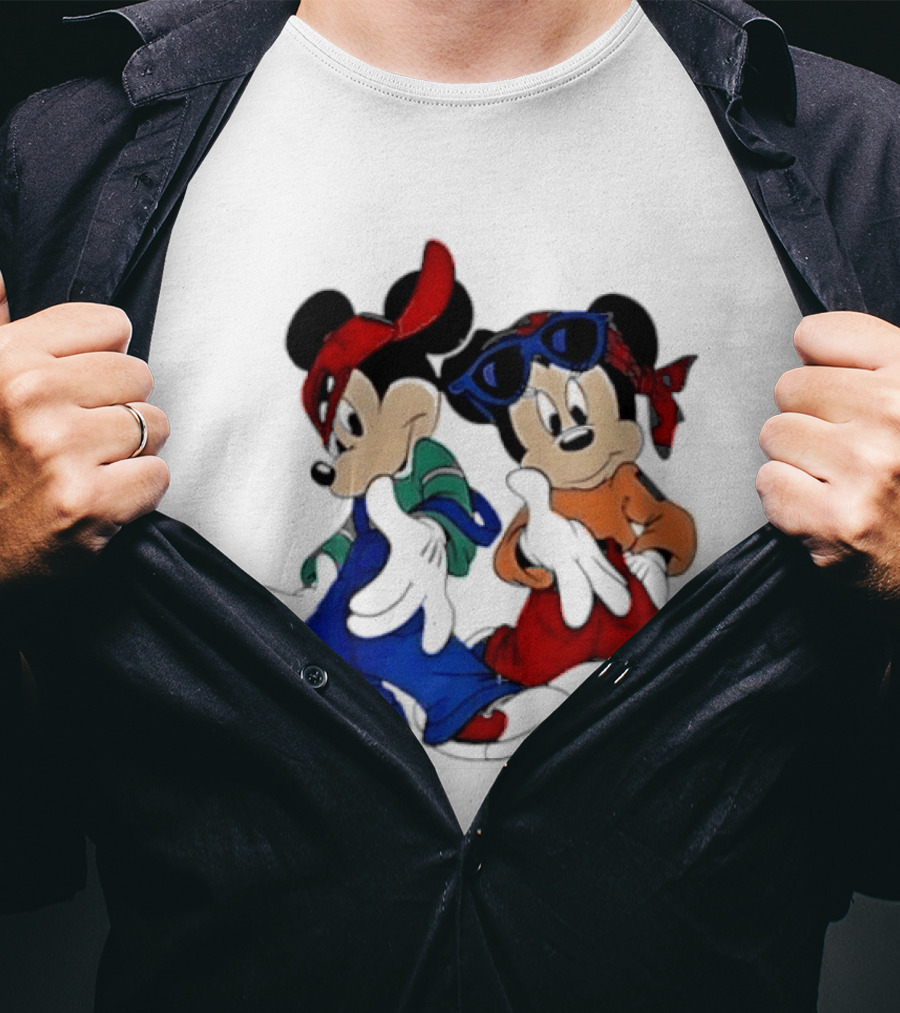 Mickey Minnie Mouse Hip Hop Style Outfits Vintage Look T-Shirt