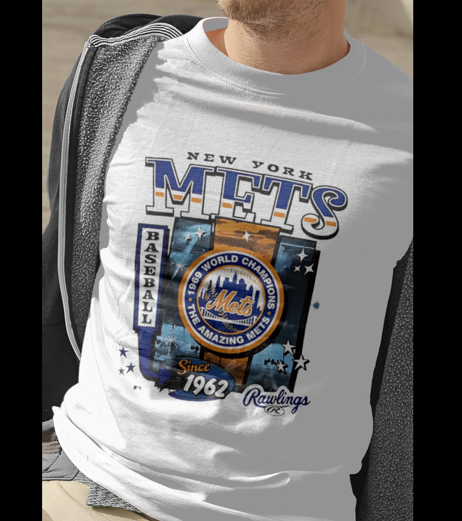 New York Mets 1969 World Champions Amazing Since 1962 Rawlings Baseball T-Shirt