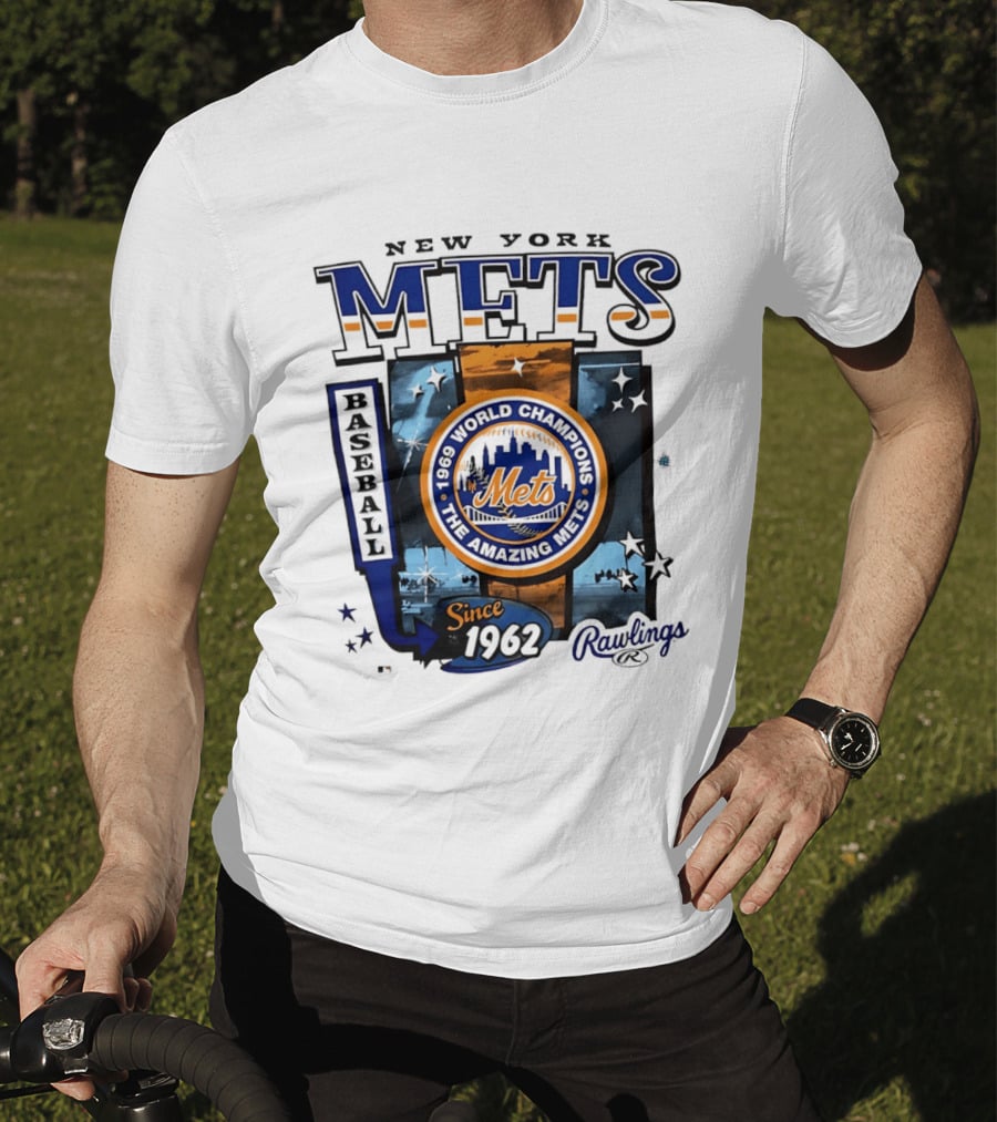 New York Mets 1969 World Champions Amazing Since 1962 Rawlings Baseball T-Shirt