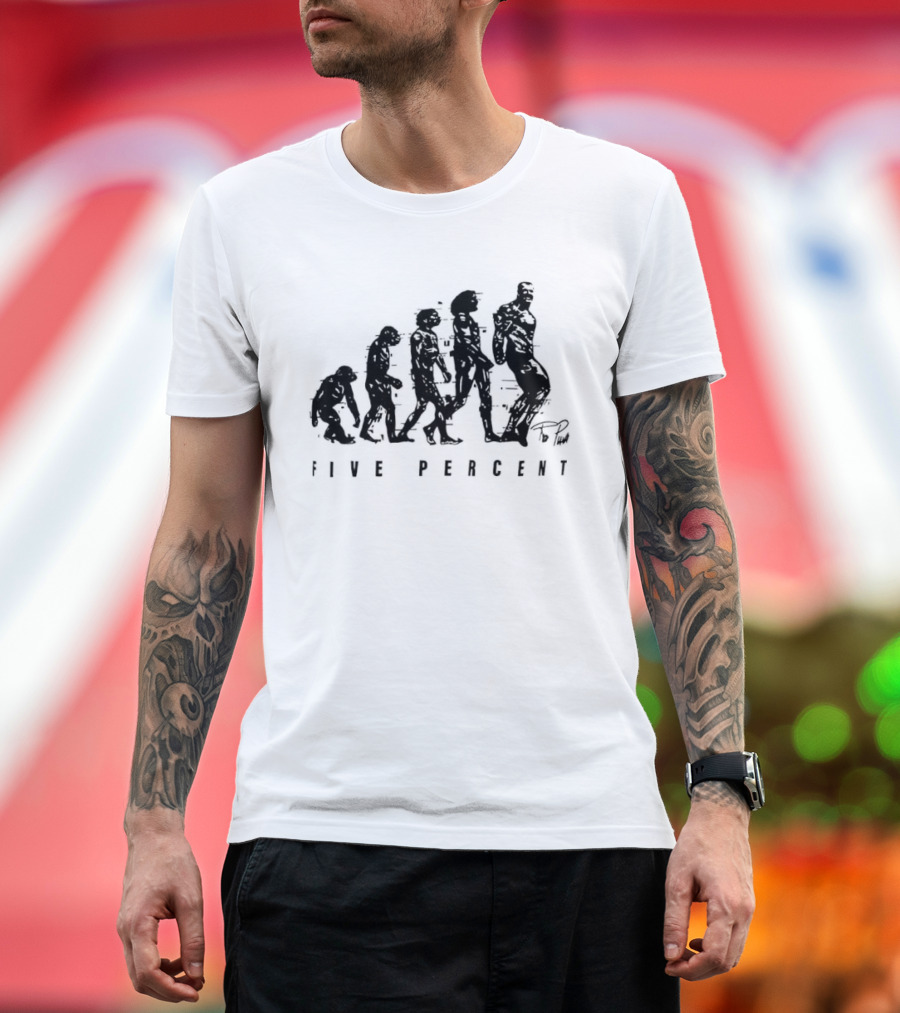 Five Percent Gym Evolution Silhouette Fitness Motivation T-Shirt