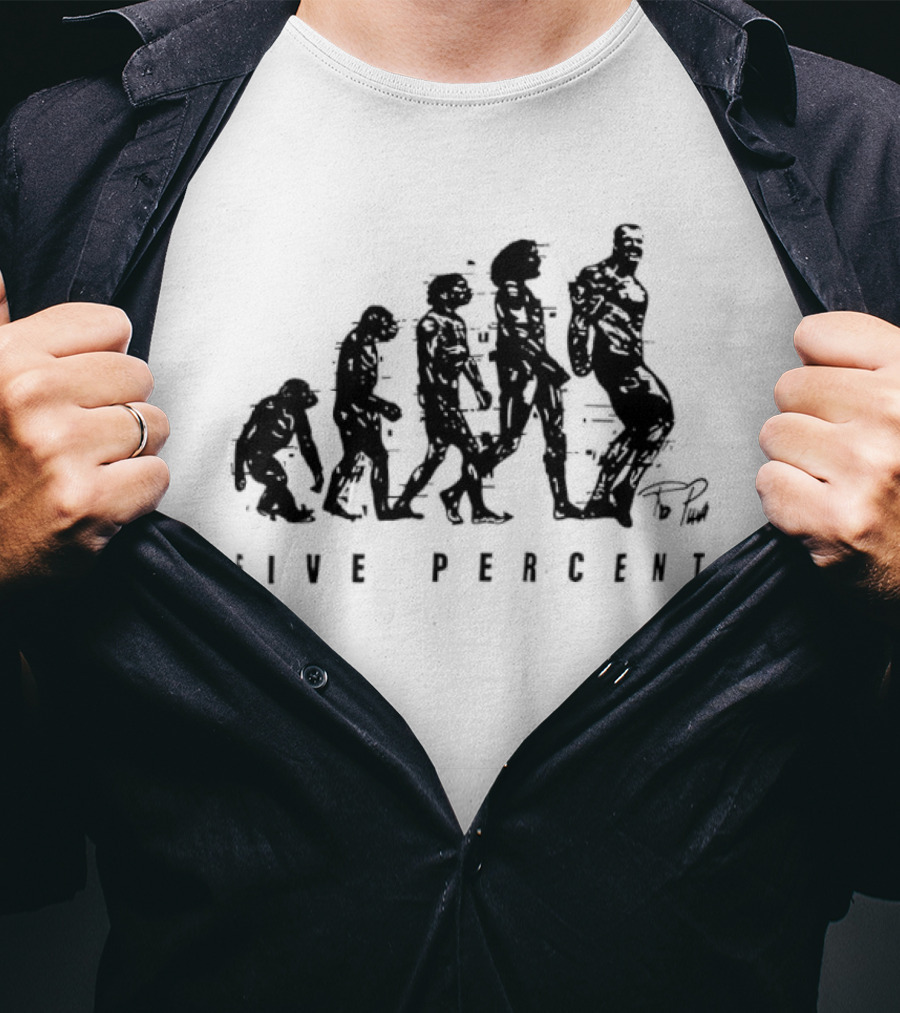 Five Percent Gym Evolution Silhouette Fitness Motivation T-Shirt