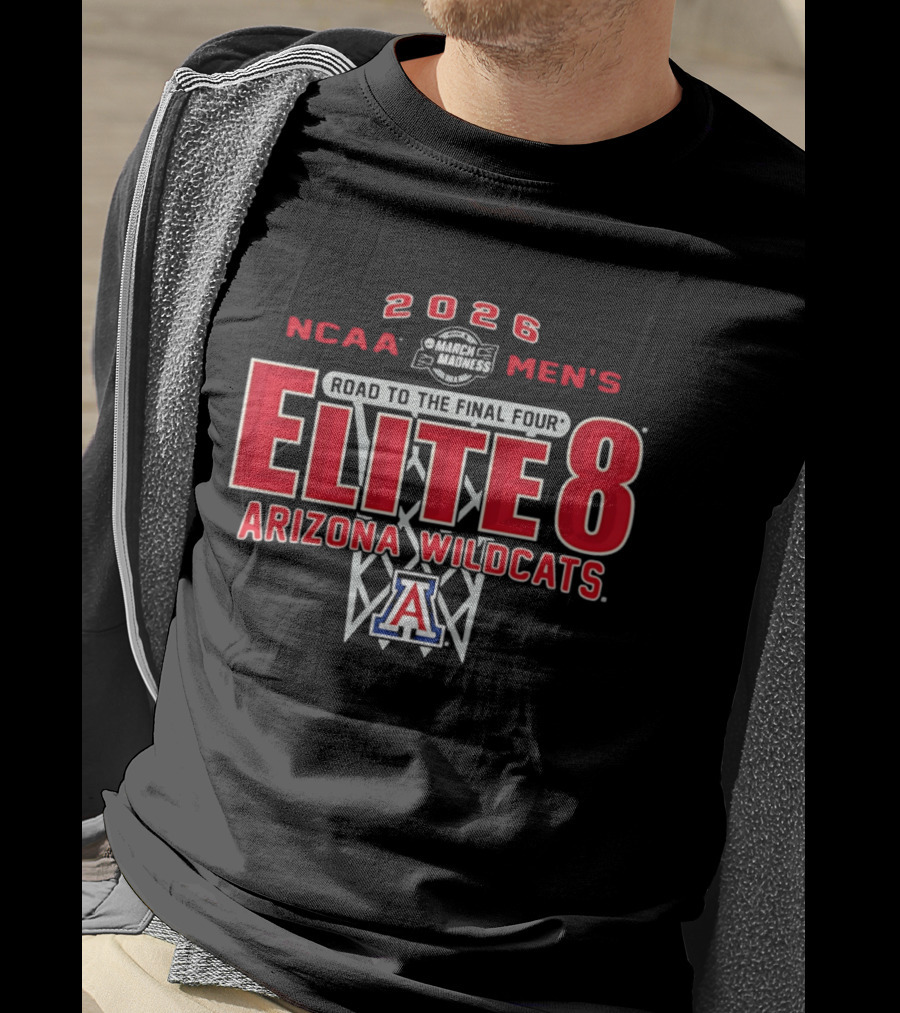 2026 NCAA Men's Road To The Final Four Elite 8 Arizona Wildcats March Madness T-Shirt