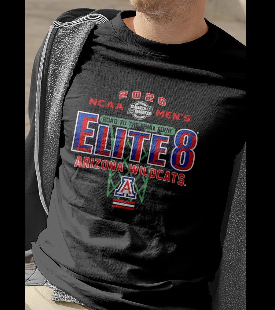 2026 NCAA Men's Basketball Elite 8 Arizona Wildcats Road To The Final Four T-Shirt