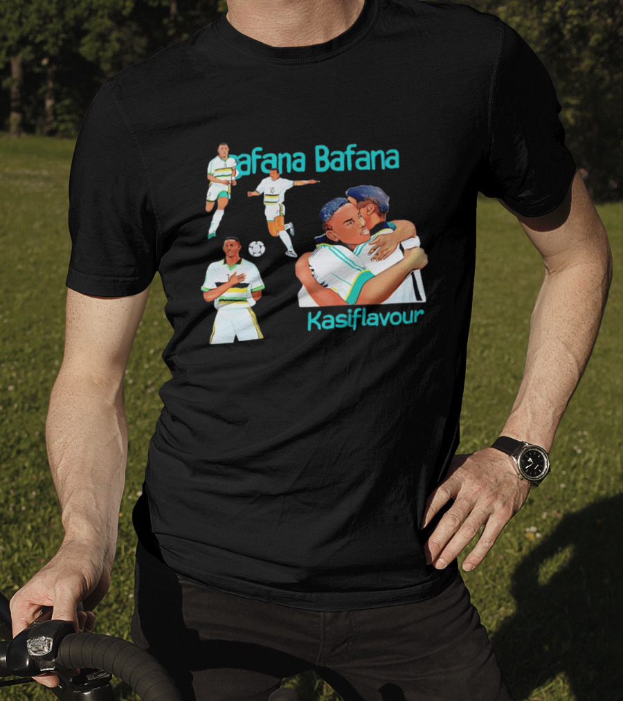 Bafana Bafana Kasi Flavour South African Football Players With Soccer Ball And Embrace T-Shirt