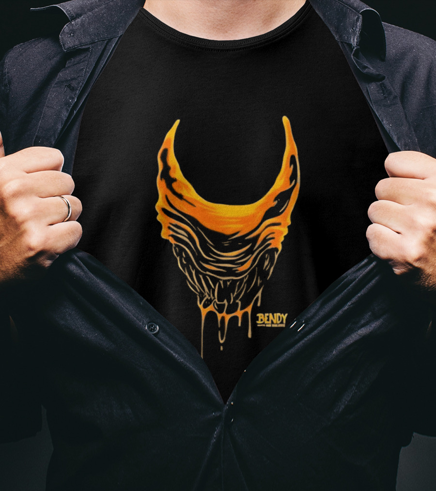 Bendy The Ink Demon Face Melting Dripping T-Shirt