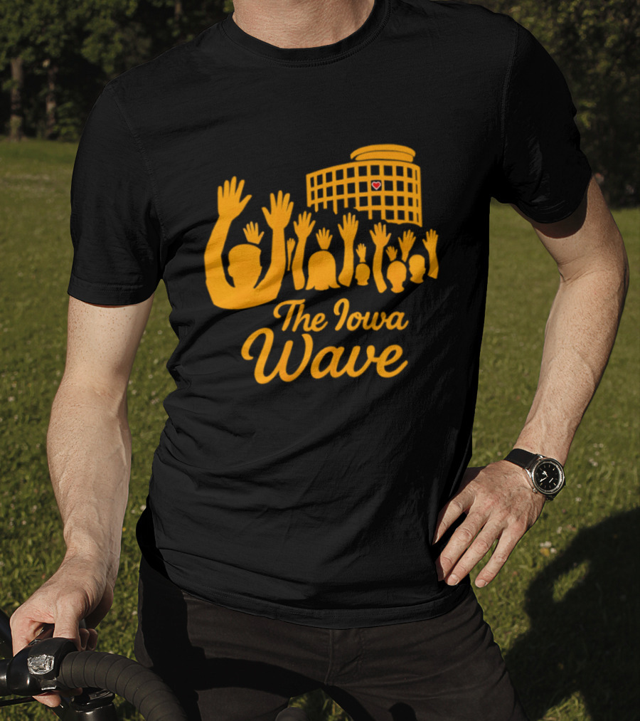 Iowa Hawkeyes The Iowa Wave Hospital Heart Gesture Iconic Fan Tradition T-Shirt