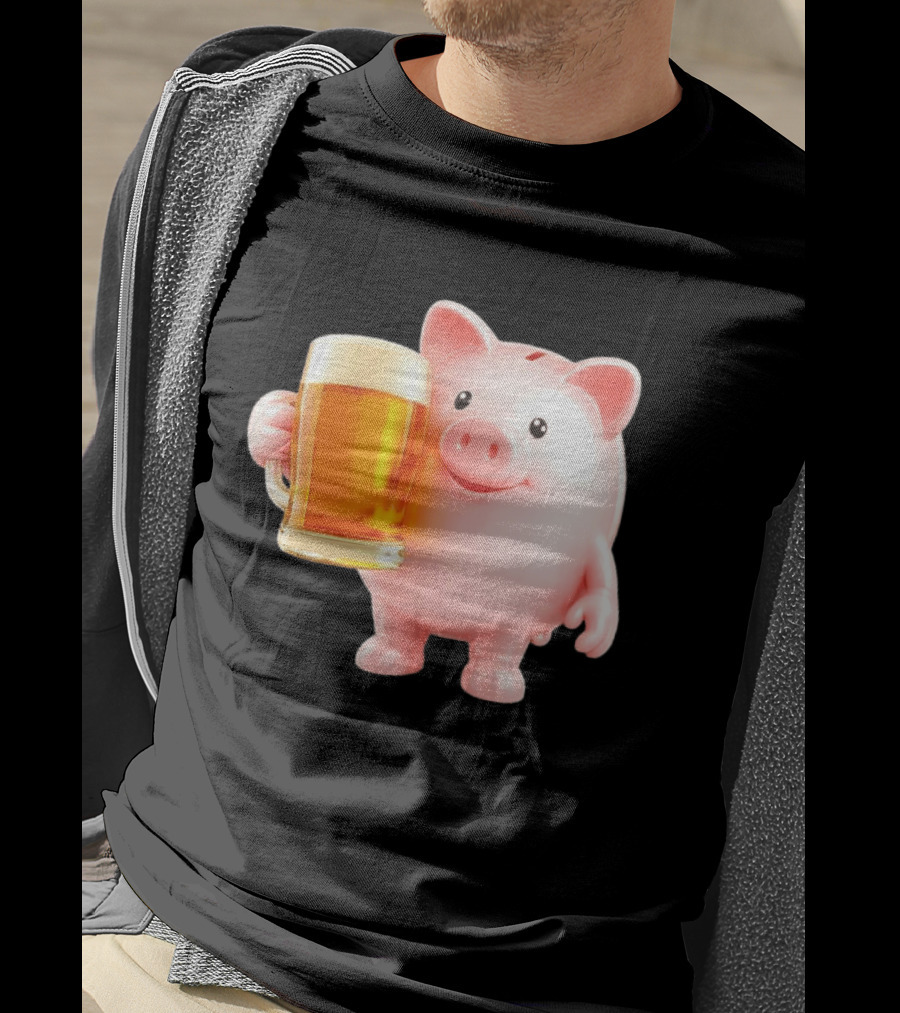 Piggy Bank With Beer Save Money Concept T-Shirt