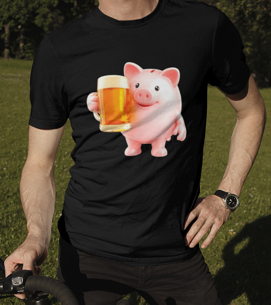Piggy Bank With Beer Save Money Concept T-Shirt