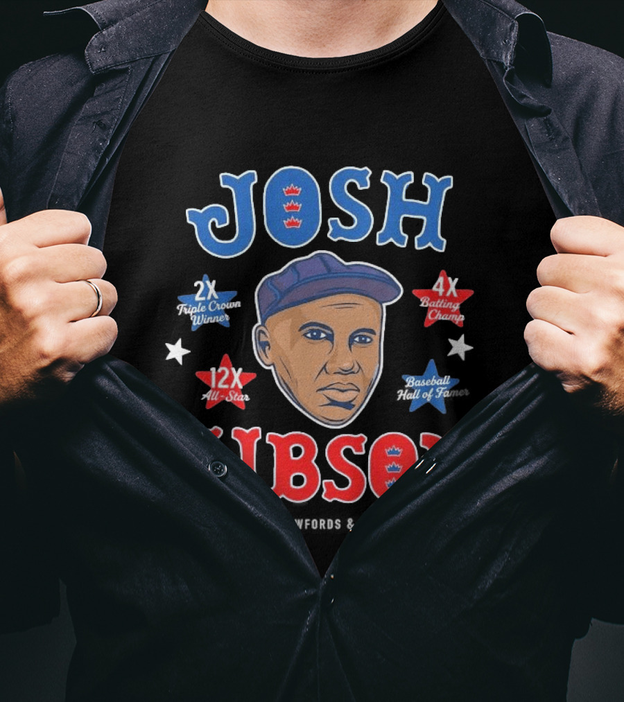 Josh Gibson 2X Triple Crown Winner 12X All Star 4X Batting Champ Baseball Hall Of Fame T-Shirt