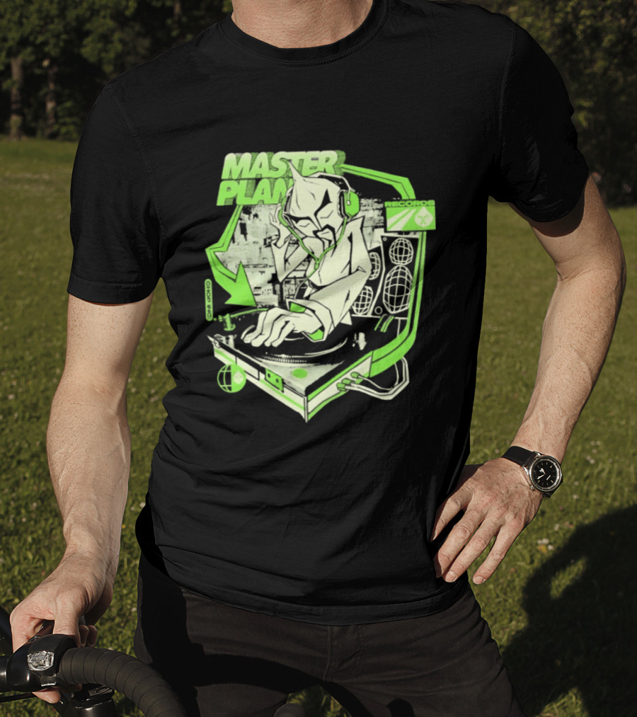 Chop Chop Master Onion Master Plan Records DJ Turntable Headphones T-Shirt