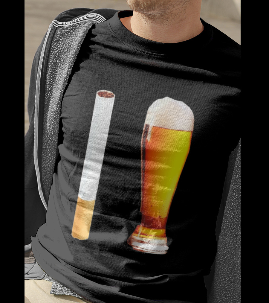 Cigarette And Beer Combo Classic Symbolic Pair T-Shirt