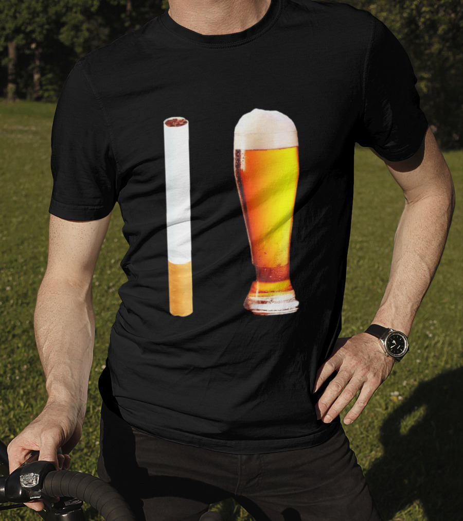 Cigarette And Beer Combo Classic Symbolic Pair T-Shirt
