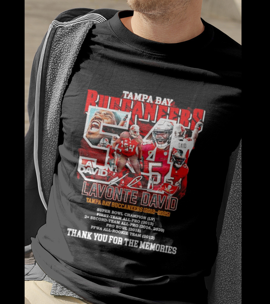 Lavonte David Tampa Bay Buccaneers 54 Thank You For The Memories 2012 2025 T-Shirt