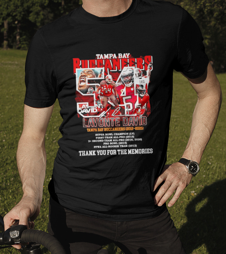 Lavonte David Tampa Bay Buccaneers 54 Thank You For The Memories 2012 2025 T-Shirt