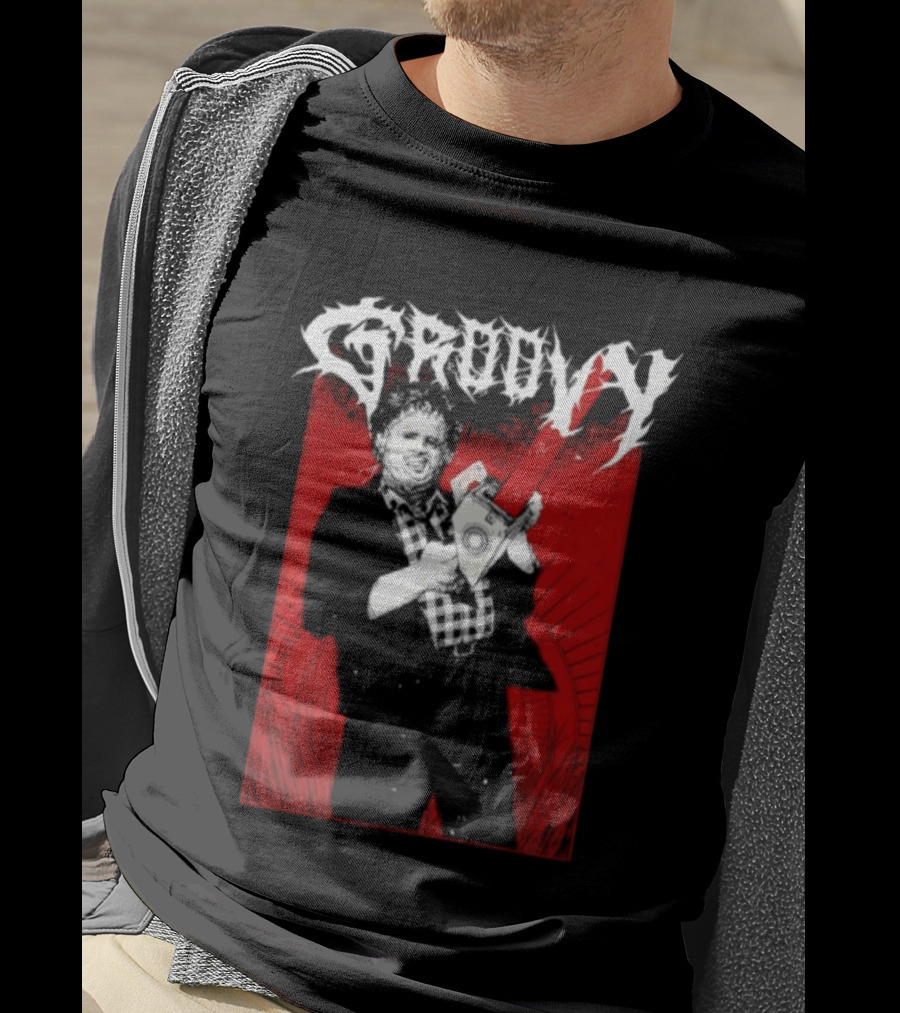 Groovy Metal Leatherface The Texas Chain Saw Massacre Horror T-Shirt