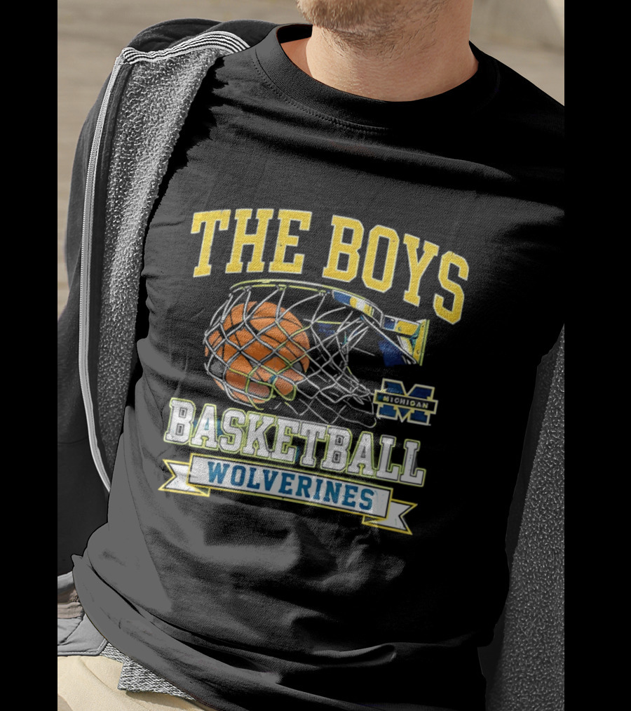 The Boys Basketball Wolverines Michigan M Hoops Sports Team T-Shirt