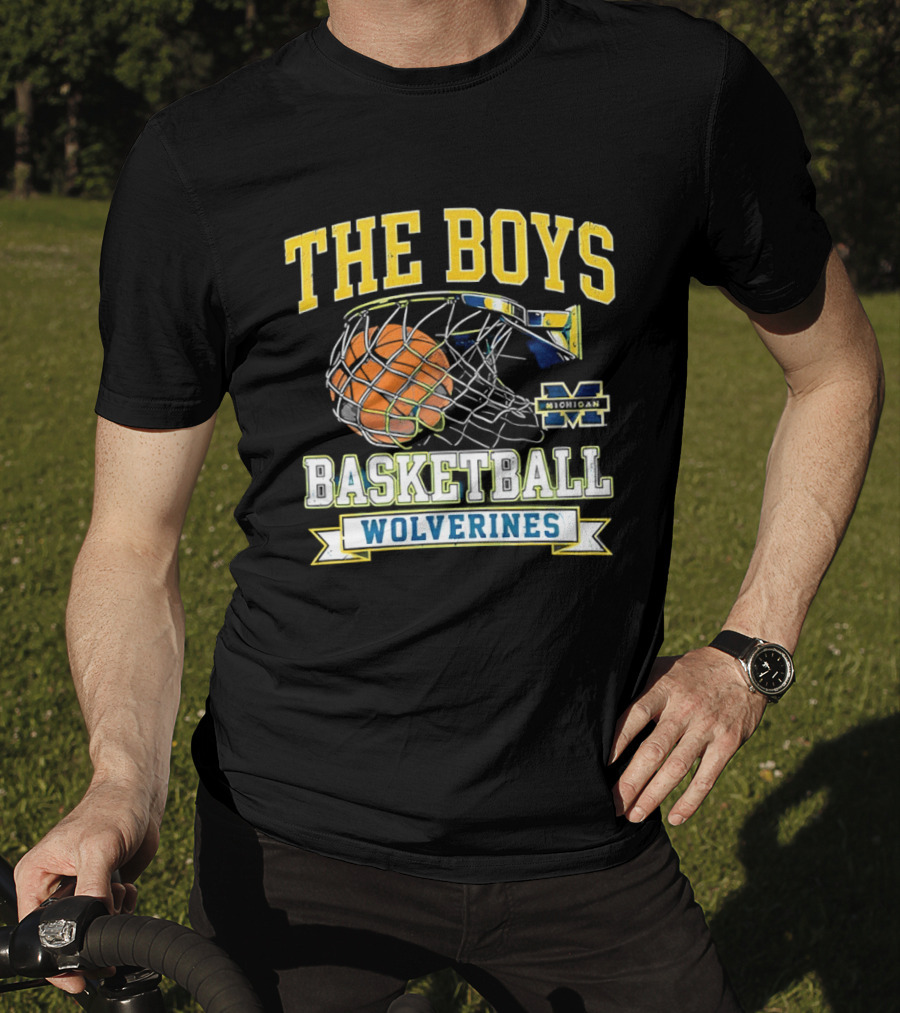 The Boys Basketball Wolverines Michigan M Hoops Sports Team T-Shirt