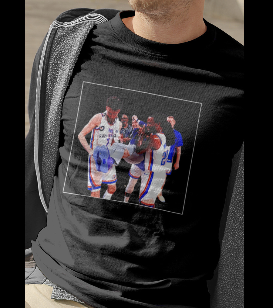 Oklahoma City Thunder Gallo Chet Holmgren Team Celebration T-Shirt