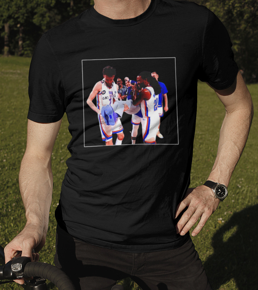 Oklahoma City Thunder Gallo Chet Holmgren Team Celebration T-Shirt