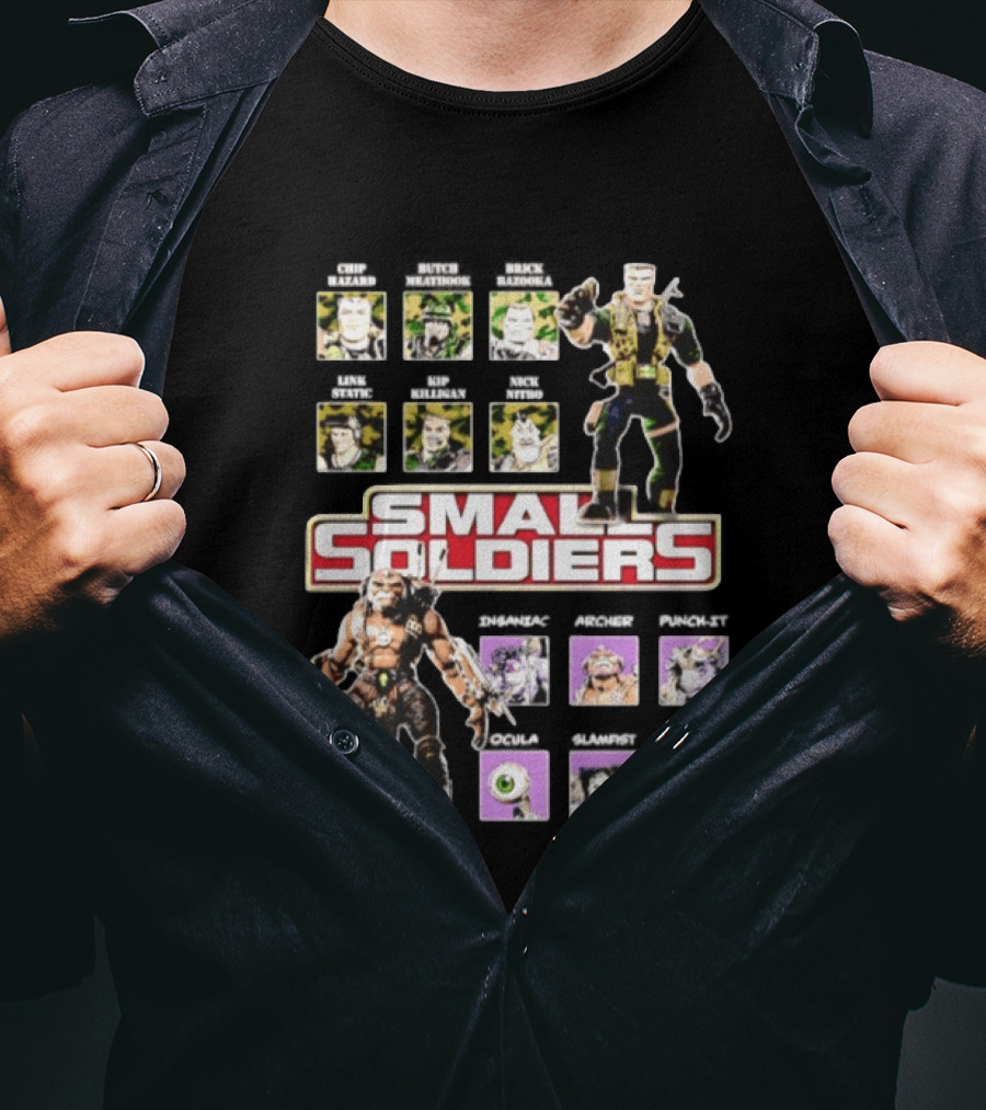 Small Soldiers 1998 Major Chip Hazard And Archer Globotech Characters T-Shirt