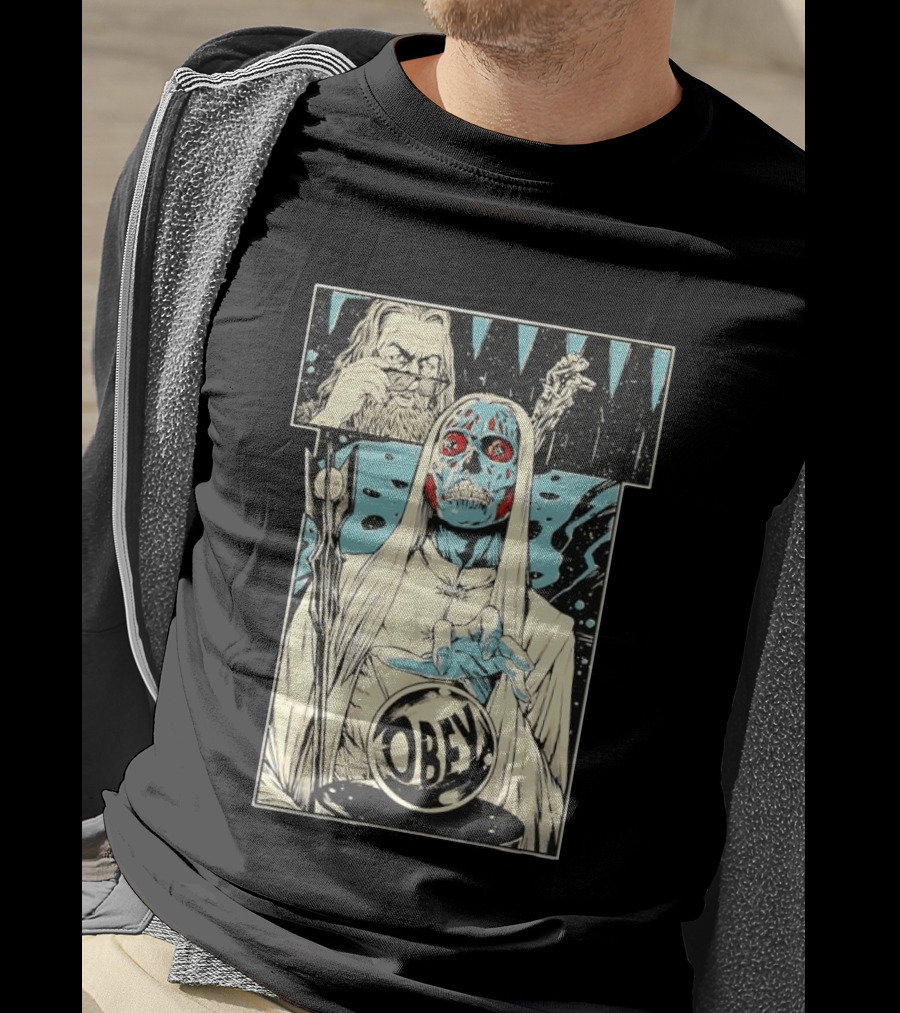 The Lord Of Obedience Obey Visionary Collide They Live X Lord Of The Ring T-Shirt