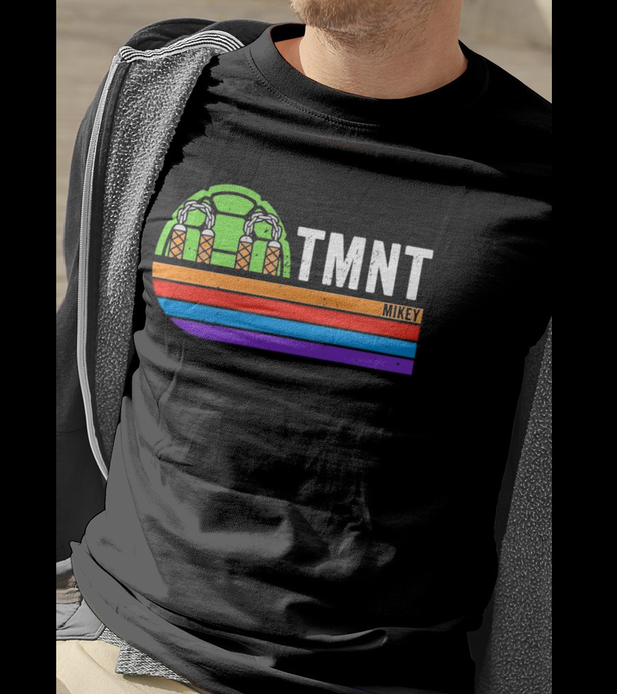 TMNT Michelangelo Mikey Retro Style Ninja Turtle T-Shirt