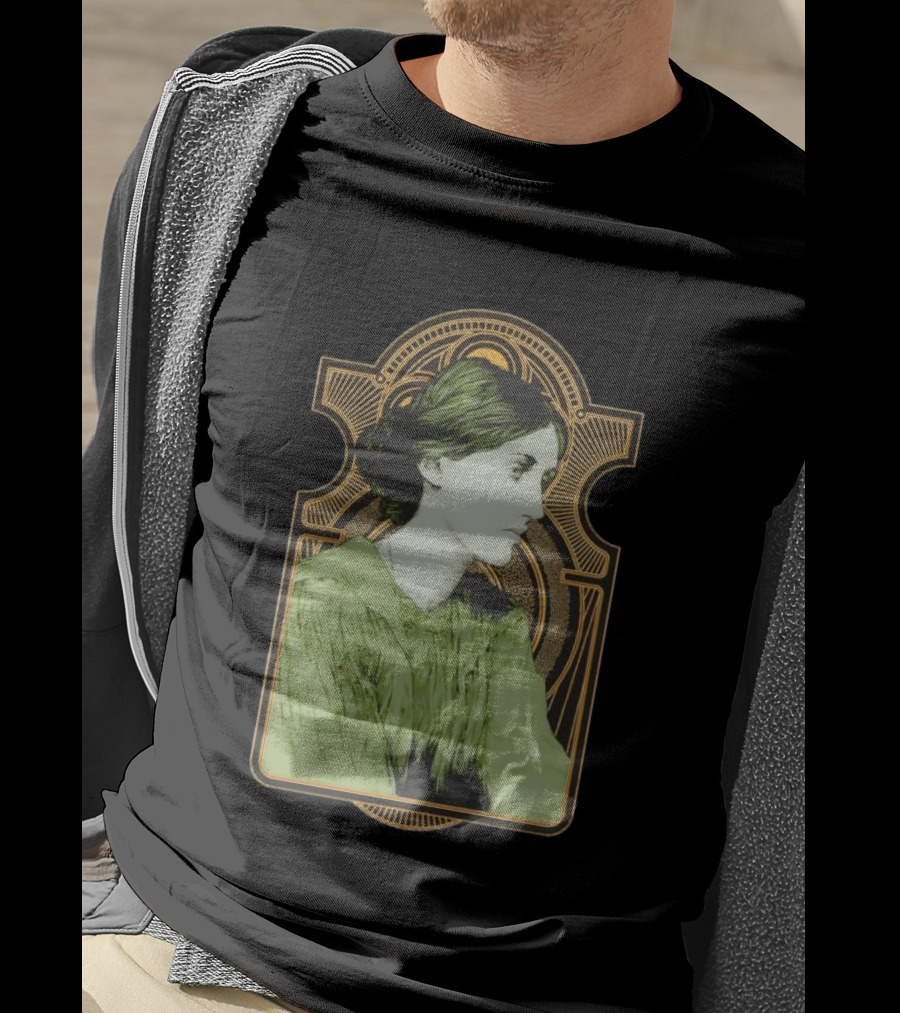 Virginia Woolf Nouveau Art Deco Style Green Dress T-Shirt