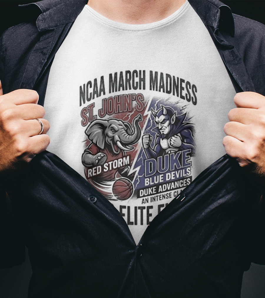 NCAA March Madness 2026 Elite Eight St. John's Red Storm Vs Duke Blue Devils T-Shirt