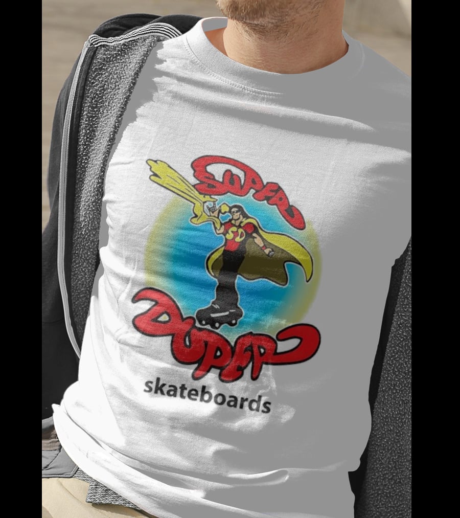 Super Duper Skateboards Comic Hero SD Cape And Lightning T-Shirt
