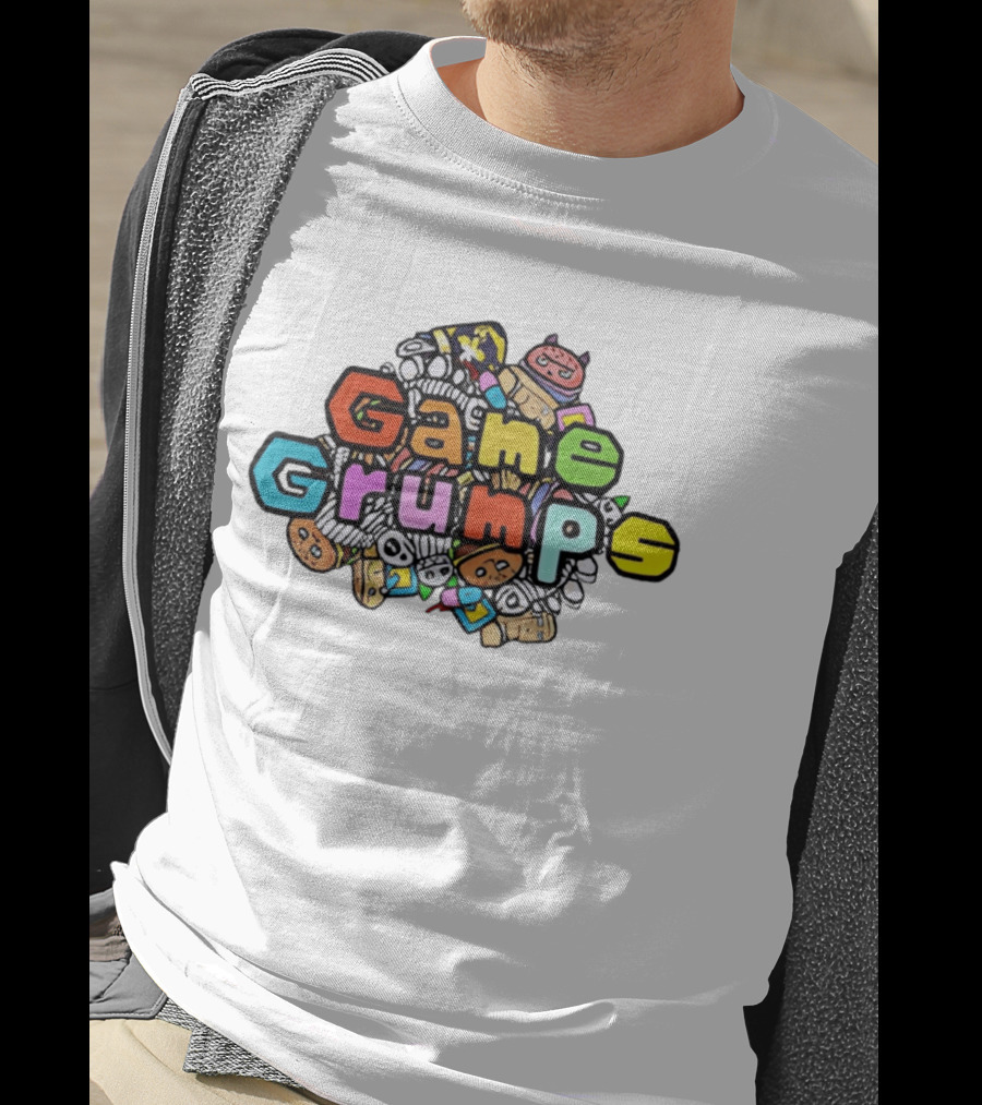 Game Grumps Colorful Cartoon Characters Pattern Collaboration 326 T-Shirt