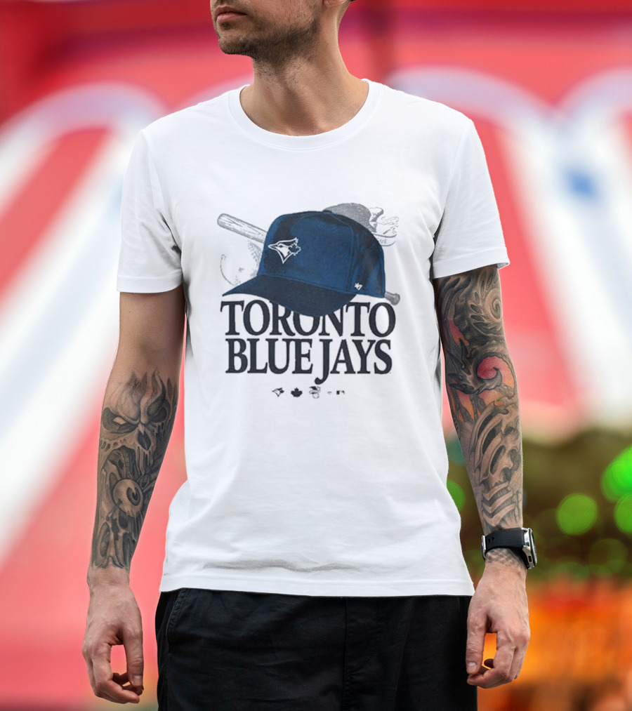 Toronto Blue Jays Baseball Cap And Bat Motif '47 T-Shirt