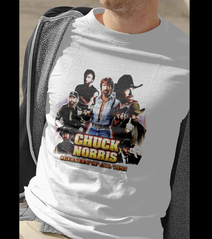 Chuck Norris Greatest Of All Time Retro Collage T-Shirt
